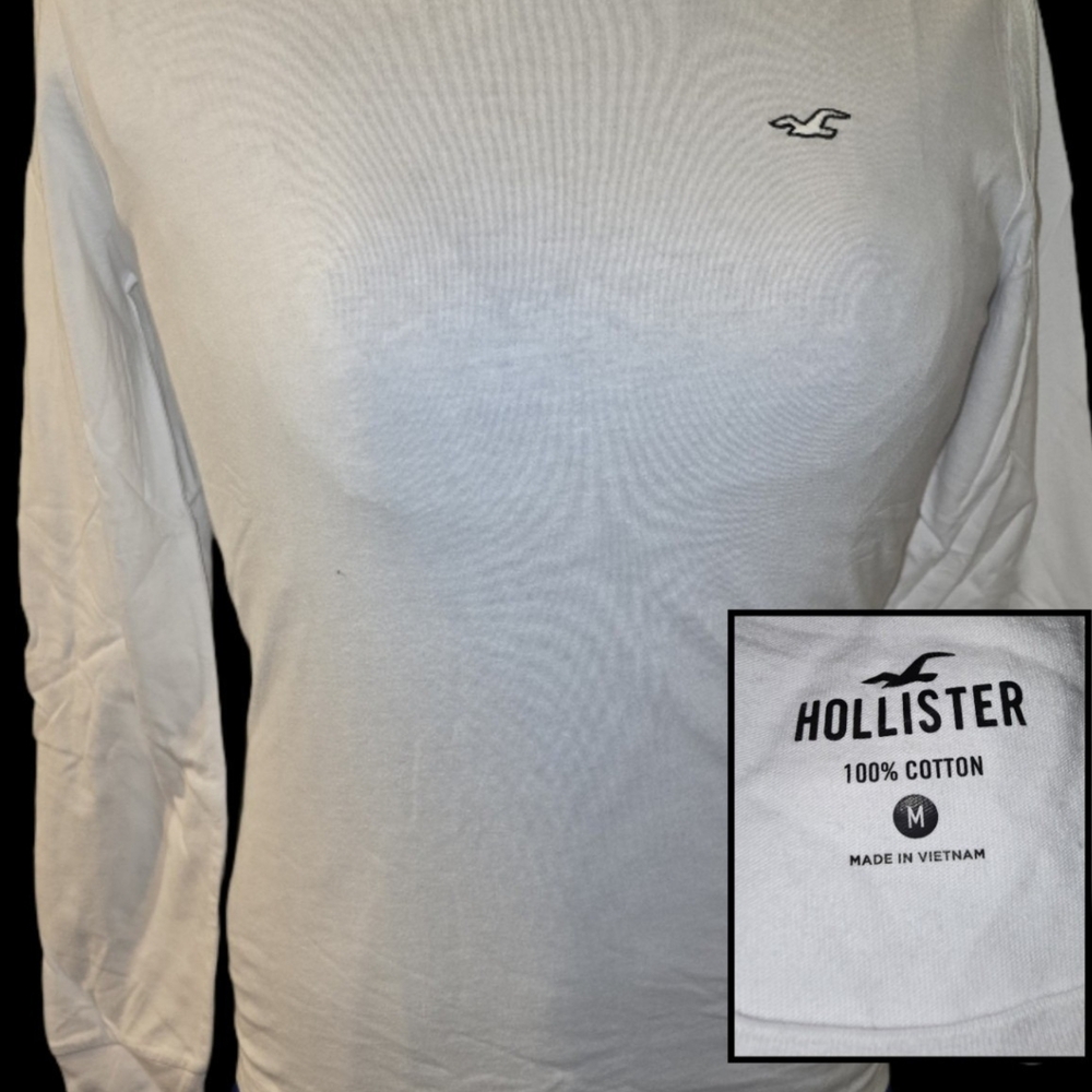 Hollister Men's Classic White Long Sleeve Tee